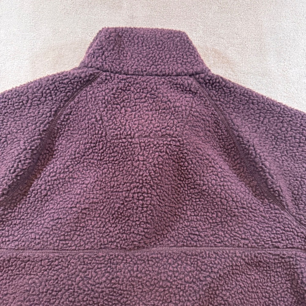 Carhartt Sherpa Fleece Pullover Quarter Snap Outdoor Jacket Deep Purple Sz L - Picture 12 of 13